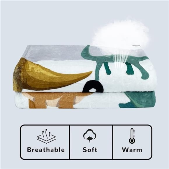 Dinosaur Blanket for Boys Soft Cozy Flannel Warm Dinosaur Unique Gifts Dinosaur - Picture 6 of 7